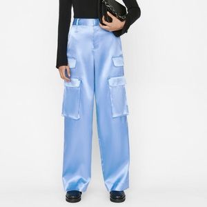 Frame satin cargo pants